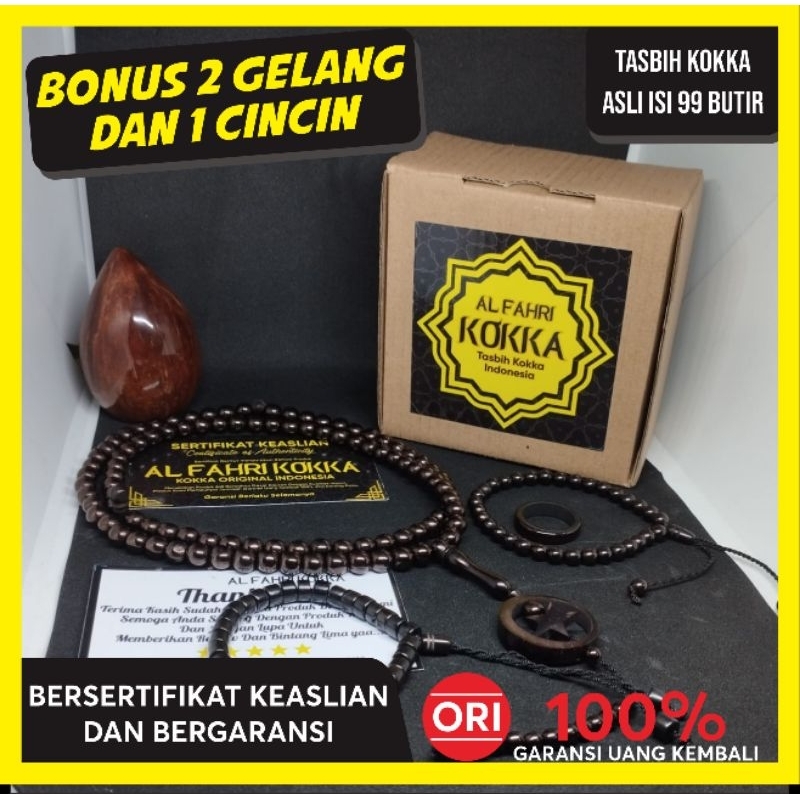HITAM 6 MM KECIL TASBIH BB  KOKKA ASLI 100 % BERSETIFIKAT