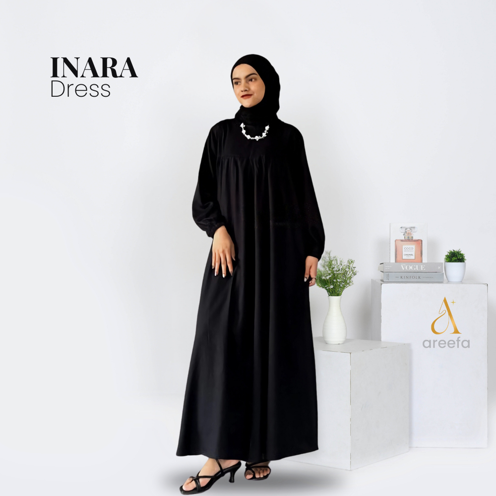 Areefa - Gamis Abaya Turkey Remaja Hitam Polos Wanita Premium Simple Mewah Elegan Aesthetic Turki