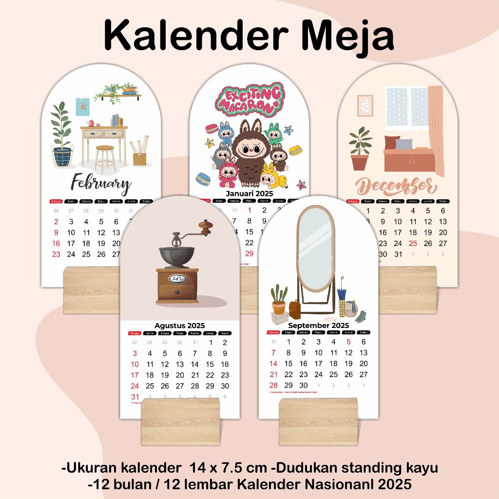 

Kalender meja standing - desk callendar - kalender mini standing