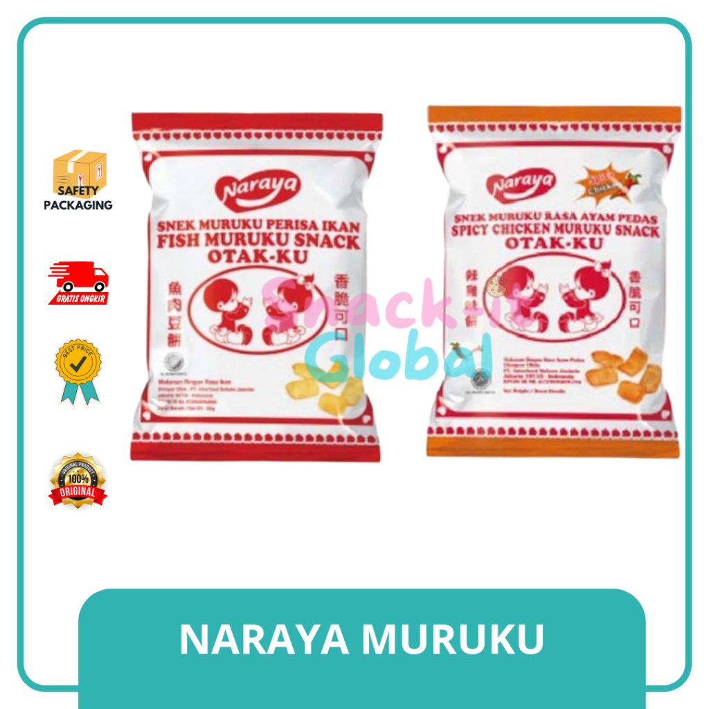 

[GROSIR] Naraya Muruku Otak-Ku Otakku Maruku Fish / Snack Otak-Otak / Snek Ikan Kemasan 60g