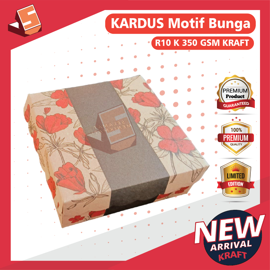 

Kardus R10k Motif Batik 350 GSM kraft / Kardus Nasi Kotak Motif / Kardus Kue / Catering / Kardus