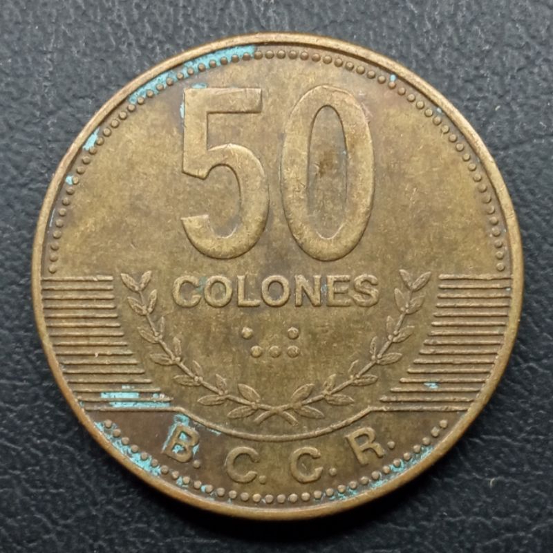 Koin Kuno Costa Rica 50 Colones 2006-2017 (tahun acak)