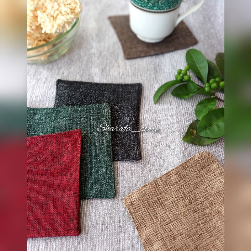 Alas Gelas / Tatakan Gelas Kain / Linen Coaster