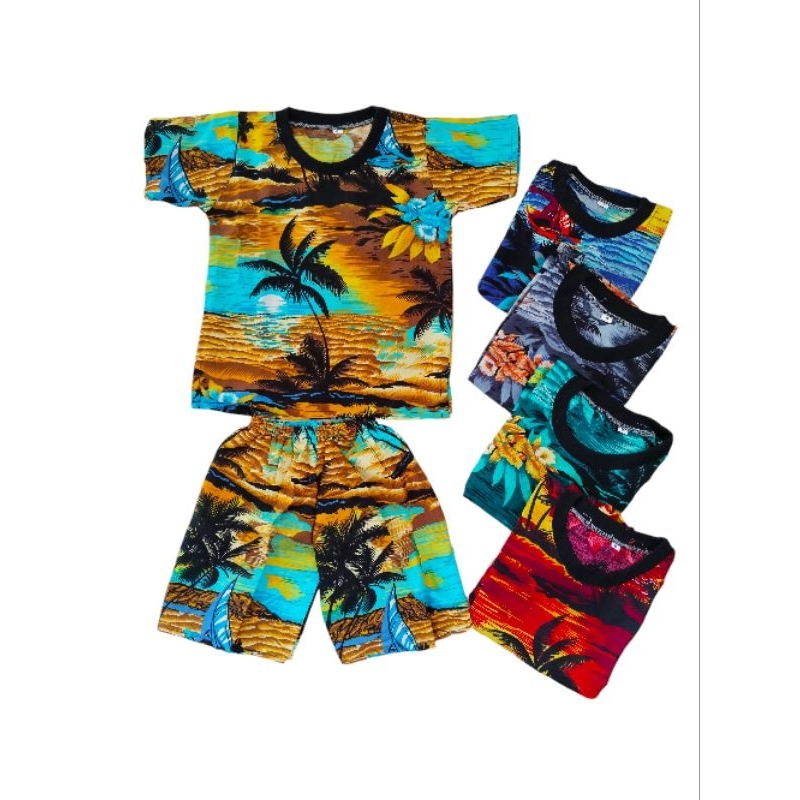 Setelan baju pantai unisex usia 1-10 tahun /setelan anak laki laki perempuan