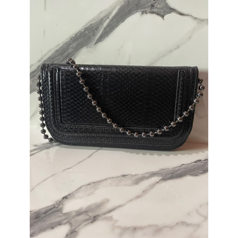 PRELOVED ZR [croco motive] BAG CLUTCH / shoulder bag ORIGINAL