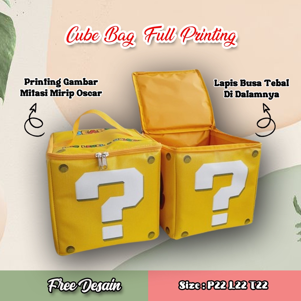 

Tas Ultah Kubus Full printing Cube Bag Super Mario Bross Premium Custom