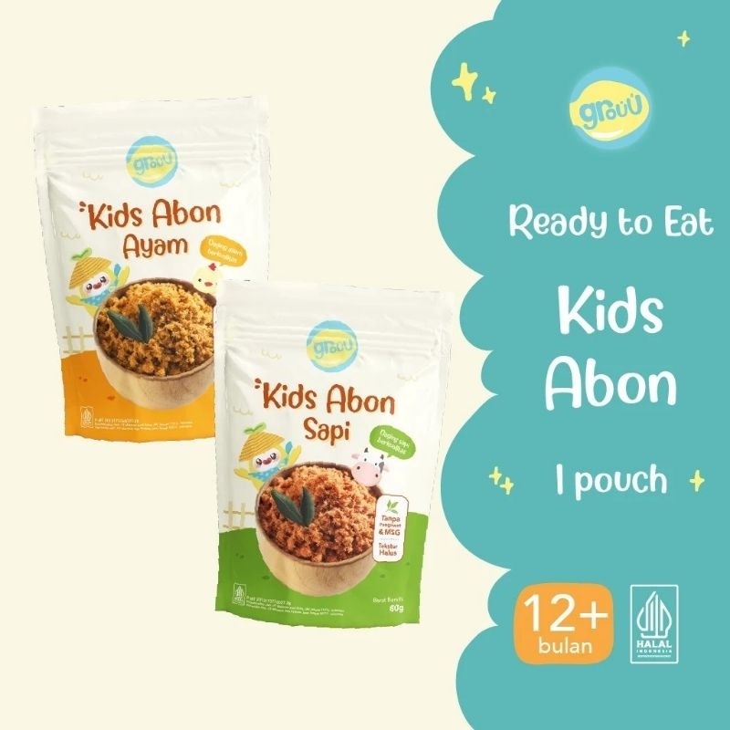 

Grouu - Abon Kids Ayam & Sapi (cocok untuk 12+ Bulan) - Tekstur lebih padat dibanding Abon Mpasi - No MSG - Lauk, Snack Anak - Chicken