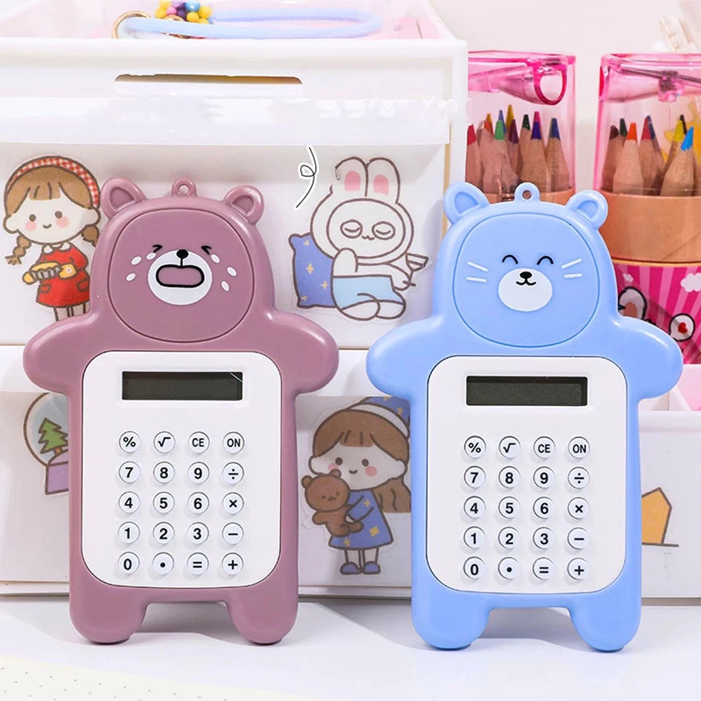 

IKILOSHOP Calculator Mini Portable Motif Bear 8 Digit Kalkulator Alat Hitung Tombol Karet