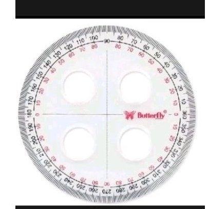 

Penggaris busur Butterfly 360°/10cm Circle