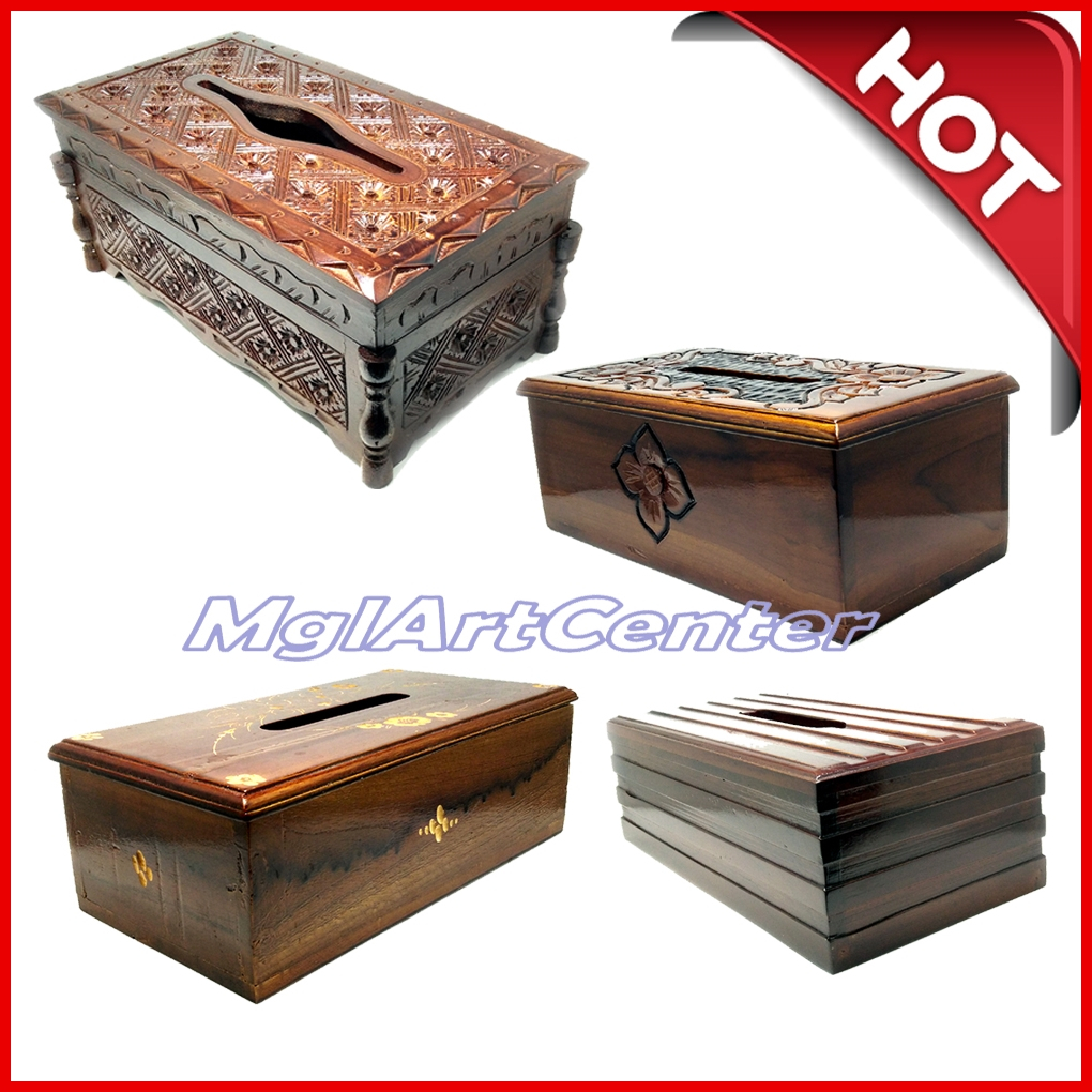Tempat Tissue Kayu Jati Ukir - Box Kotak Tissue kayu jati