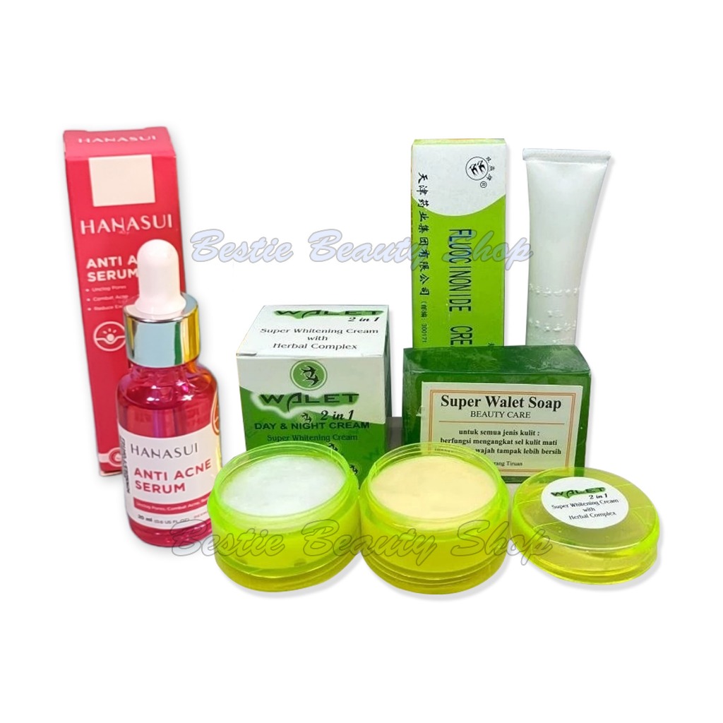 Paket Lengkap Cream Walet Susun Siang dan Malam  + Serum Anti Acne Hanasui
