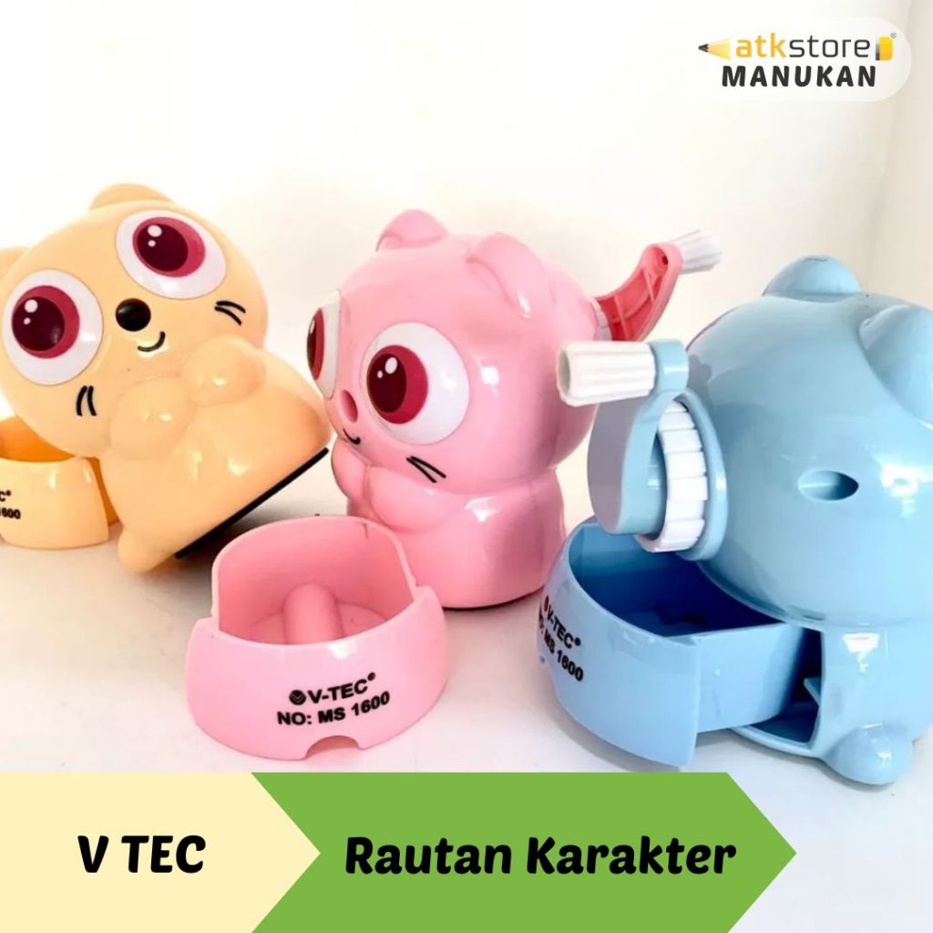 

V TEC Mechanical Sharpener rautan putar rautan meja anti slip Serutan Meja Putar Motif Karakter Lucu