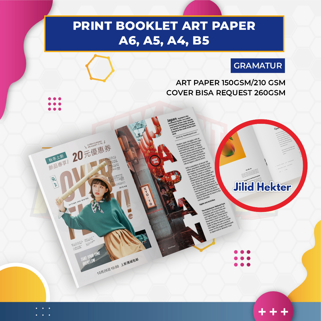 

CETAK BOOKLET / PRINT BOOKLET FULL COLOR ART PAPER A4 B5 A5, STAPLES TENGAH