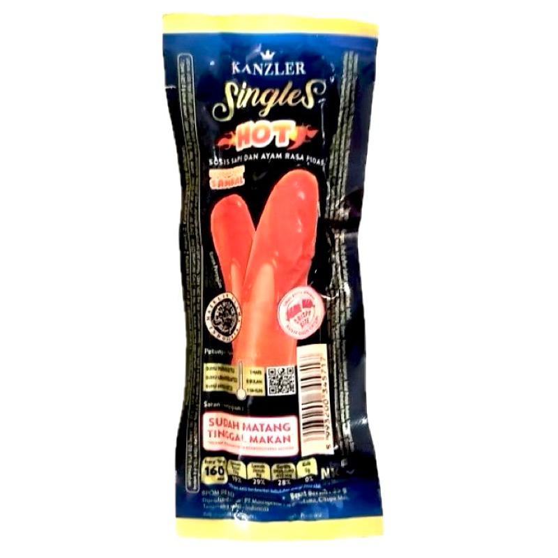 

Kanzler Singles Hot Sosis Sapi Ayam Rasa Pedas 65g