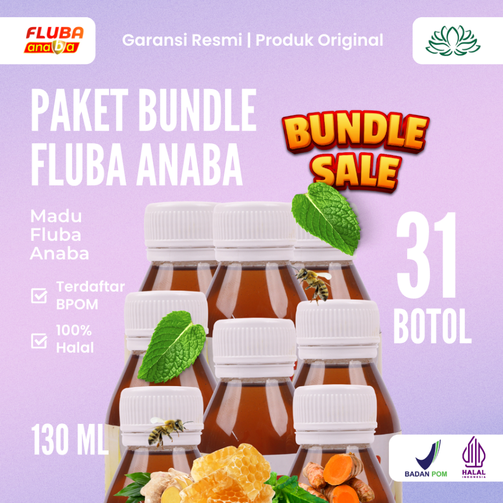 

FLUBA ANABA 31 Botol Madu Herbal Flu Batuk Anak Dewasa 100% Original