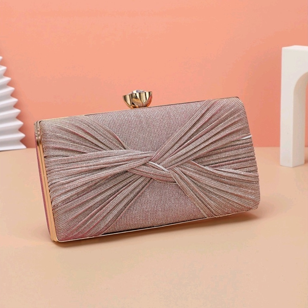 KODE P53D Tas Pesta Wanita Import Emilia Clutch Embellished Crystal Box BQ3168 LT1996 TF7514