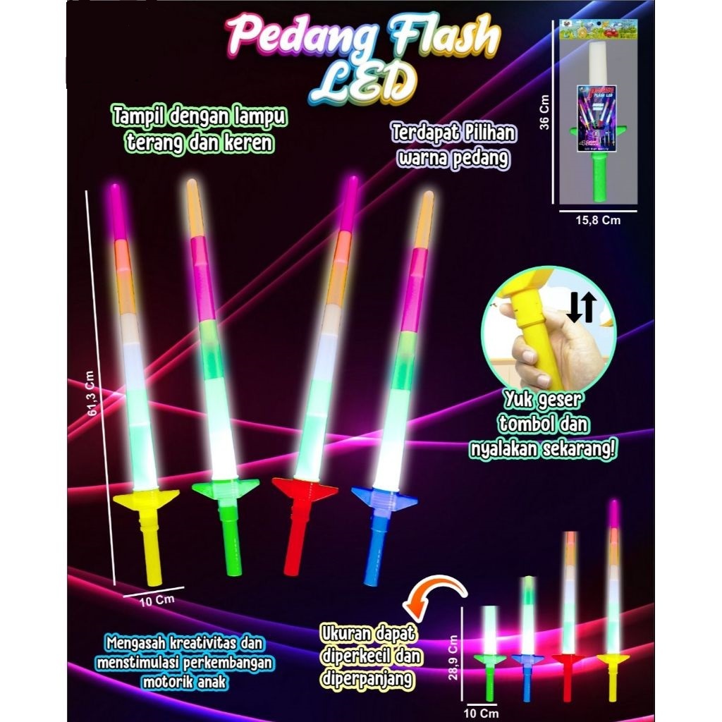 MAINAN PEDANG LAMPU LED BISA PANJANG PENDEK