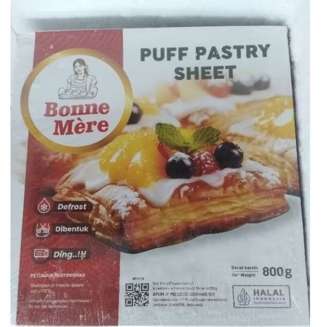 Bonne Mere Puff Pastry Sheet / Kulit Pastry Instan Untuk Roti | Berat Bersih 800gr