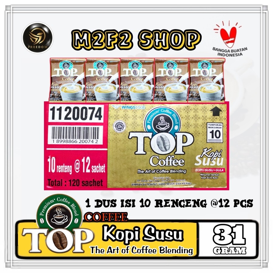 

Kopi Susu TOP Coffee Blend + Gula Sachet - 31 gr (Kemasan Karton)