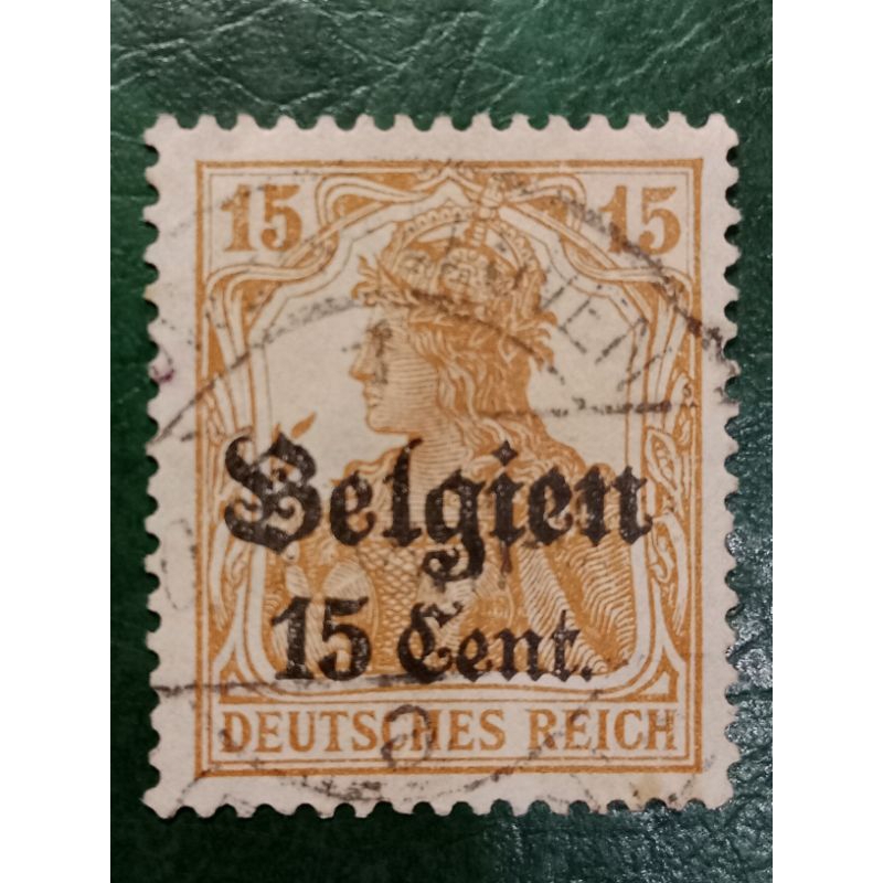 

Prangko Belgia 15 Cent Okupasi Jerman di belgia Tahun 1916 USED