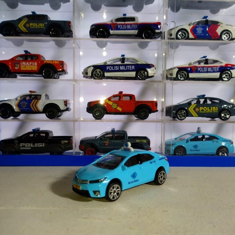 Diecast Miniatur Replika Skala 1:64 Majorette Toyota Corolla Altis Custom Mobil Taksi Bluebird
