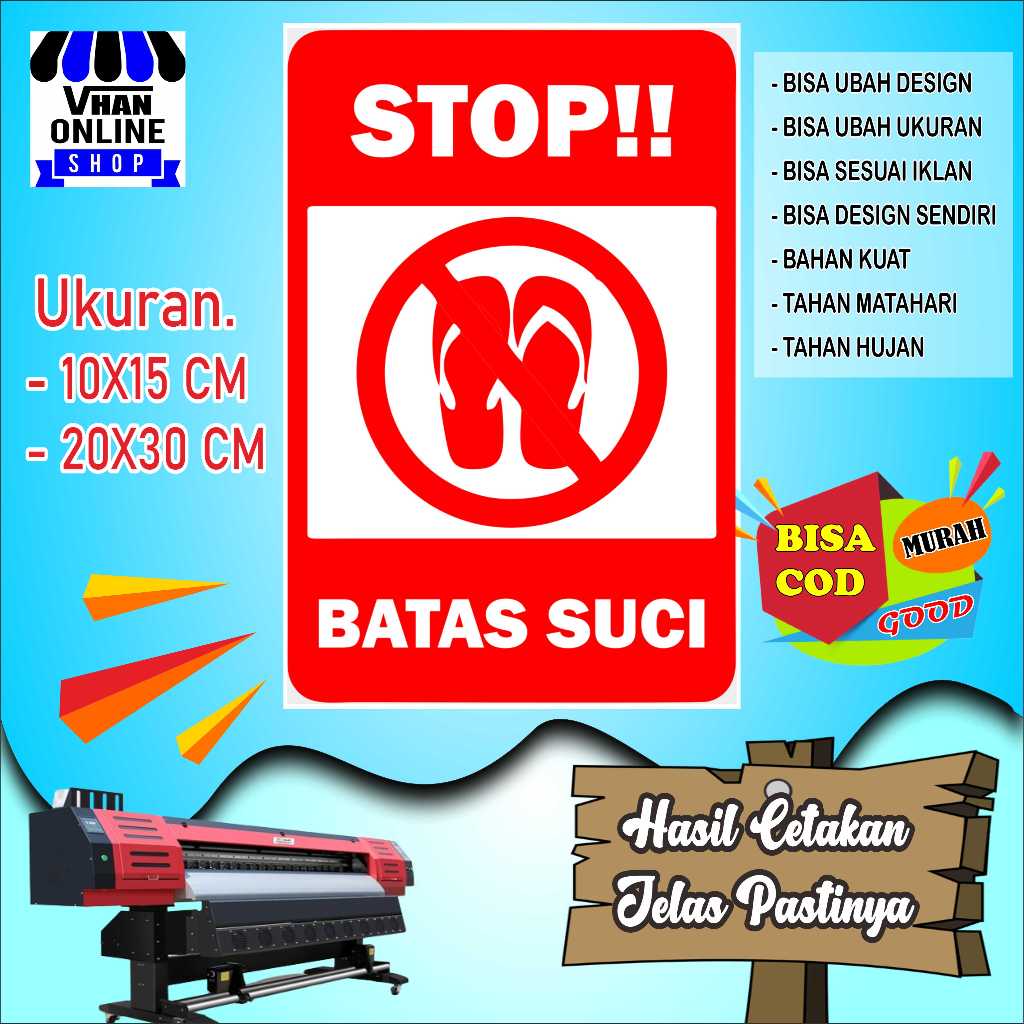 

Sticker Tempelan Batas Suci Gambar Jelas Merah