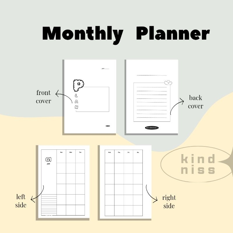 

Monthly Planner 2025 | Loose Leaf Binder | Monthly Planner Y2k cute