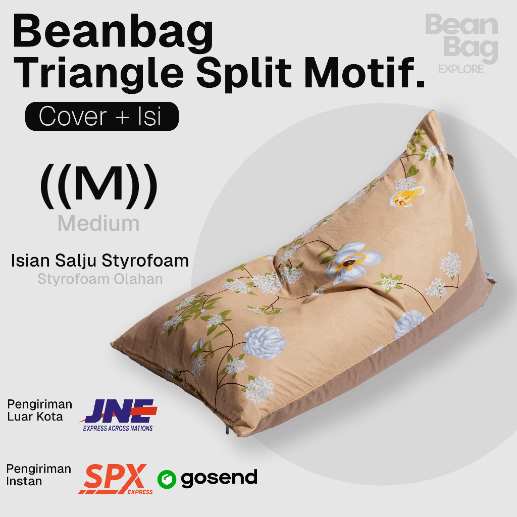 BEAN BAG EXPLORE | BEAN BAG MOTIF WATERPROOF PLUS ISI - BEAN BAG DEWASA - BEANBAG- KURSI MILENIAL - 