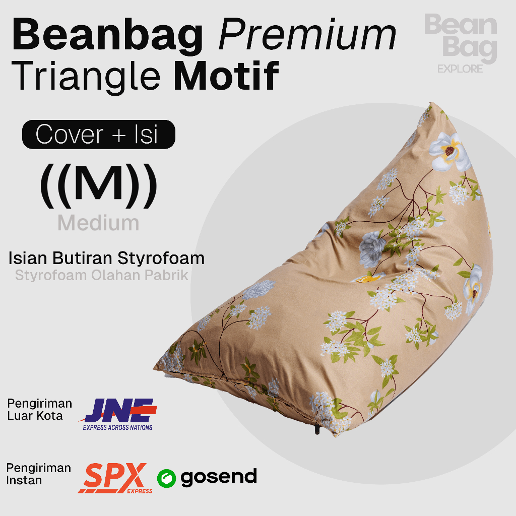 Bean Bag Triangle Medium Plus Isi Bahan Katun Bean Bag Bean Bag Bean Bag Sofa Minimalis Bean Bag Sof