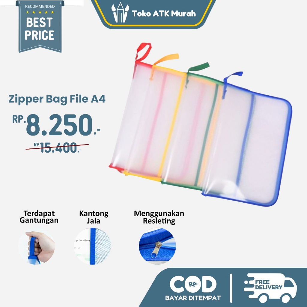 

Map Plastik Resleting Jaring Zipper Bag File F4 Tas Dokumen