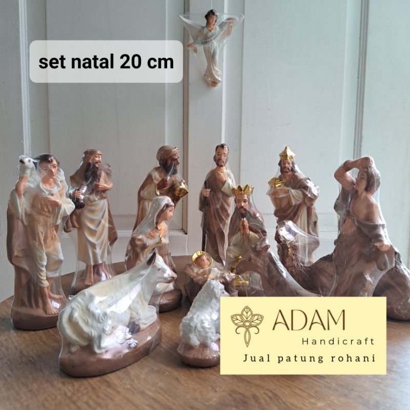 Patung  set Natal 20 cm dekorasi Natal kado hadiah natal