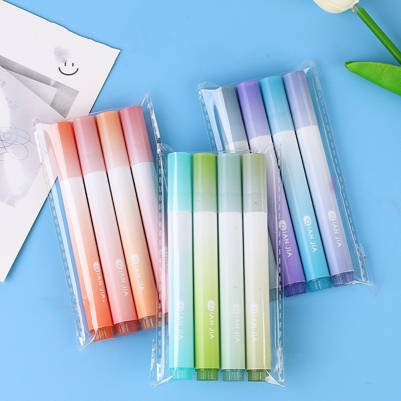 

Eeghrerr Highlighter Pastel Penanda Teks Set 4IN1 Stabilo Gradien Pena Spidol Spidol Pen Marker Warna Gradasi Painting Multifungsi