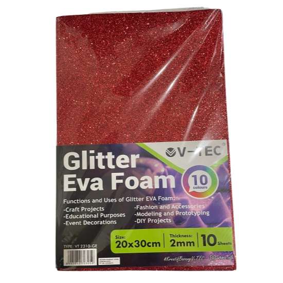 

TBMO GLITTER EVA FOAM TYPE VT2310-GE 20X30CM TEBAL 2MM ISI 10 V-TEC