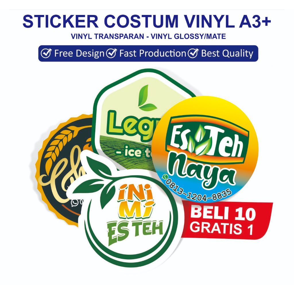 

CETAK STIKER VINYL A3+ ANTI AIR ( PRINT & CUT)