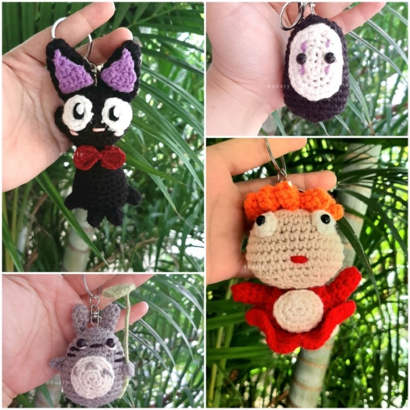Gantungan Kunci Ghibli / Gantungan Kunci Totoro / Ponyo / Jiji / No face / Boneka rajut ghibli