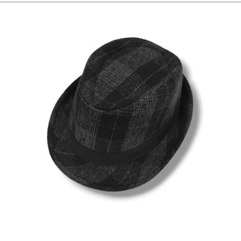 topi pedora jazz wol pria premium