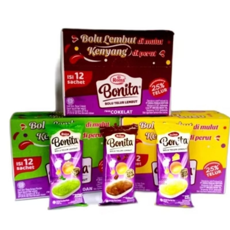 

Roma Bonita Cokelat, Keju Susu & Kelapa Pandan ( Paket 3Box Per 1Box Isi 12pcs 30g)