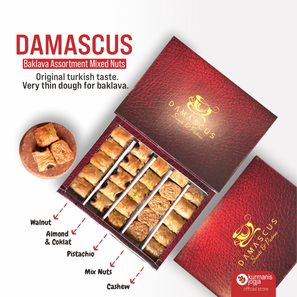 

Baklava Damascus Premium - Cemilan manis khas turky (Bukan Beesan)