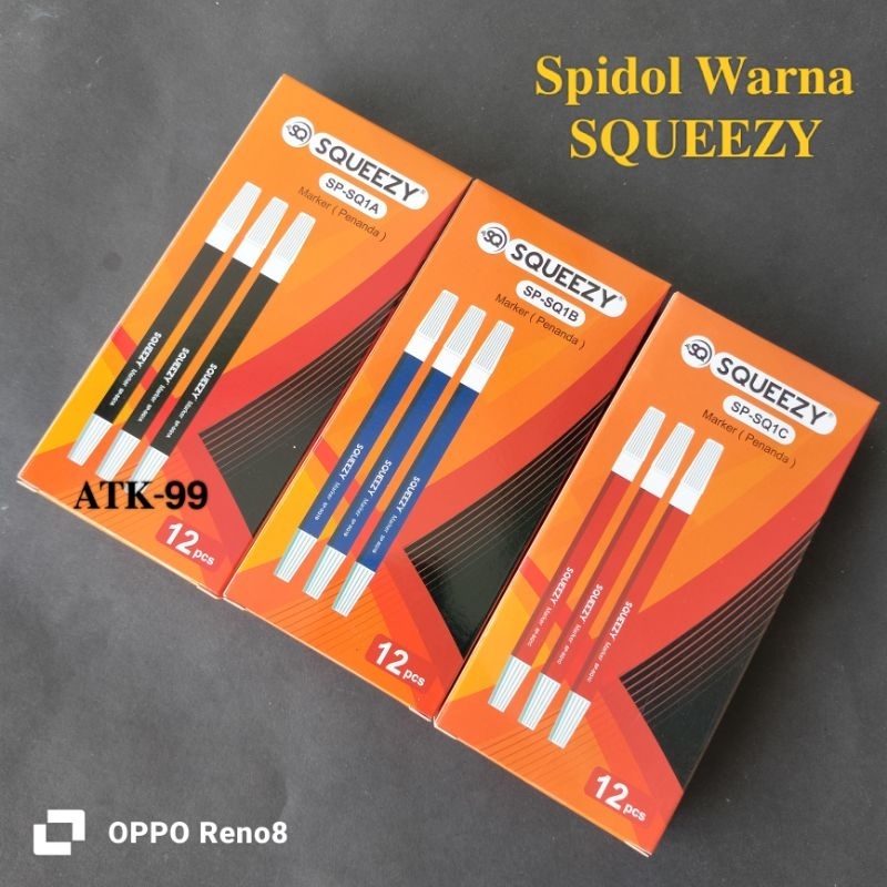 

1 Pak Spidol Squeezy / Sepidol Warna Isi 12 Pcs