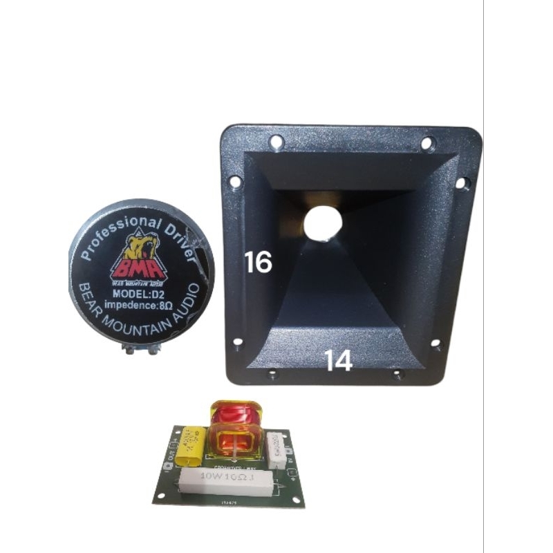 Paket Tweeter BMA D2 400 Watt Plus Corong Dan Crossover Tweeter