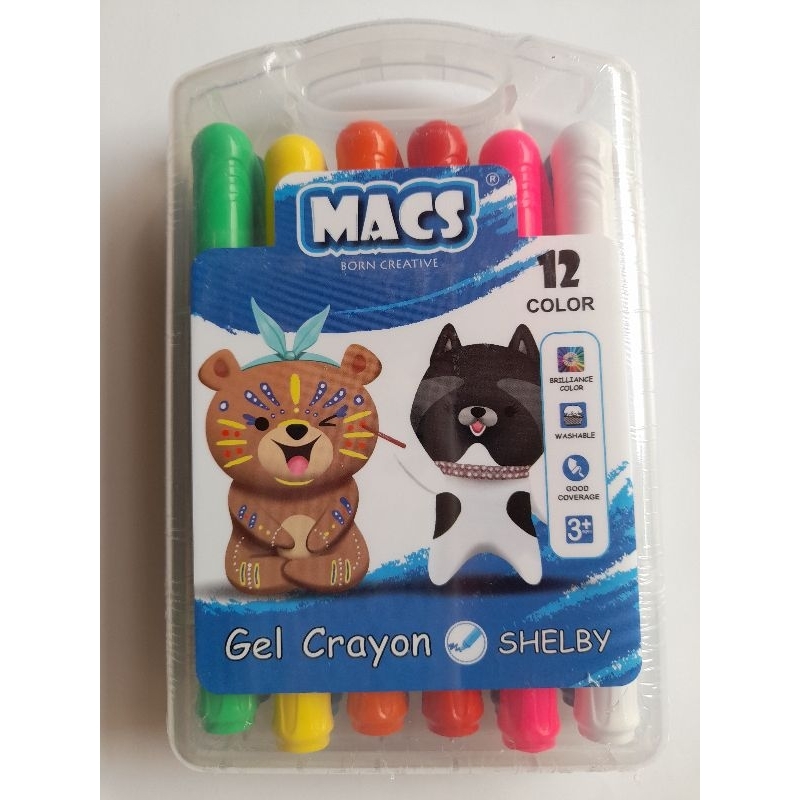 

Macs Gel Crayon 12 Krayon Gel / bisa Face Painting END YEAR SALE ! DISKON MAX!