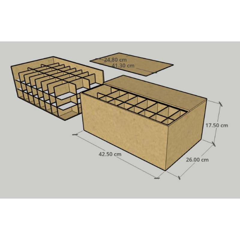 

kardus + partisi bertingkat + layer