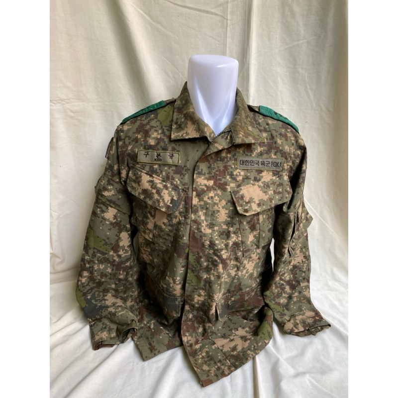Coat Jaket Parka 2 Lapis Anti Air Perwira Letnan Satu Loreng Digital Roka Korea Army Full Patch (2)