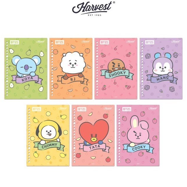 

Seller Resmi LOOSE LEAF SWEET FRUITS BT21 KERTAS BINDER KARAKTER HARVEST