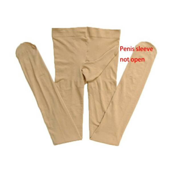 KODE I98V Pantyhose stocking pria tebal dan berkantung