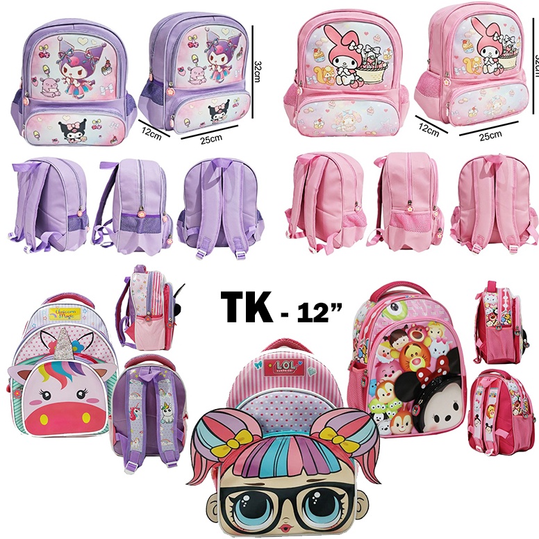 Bagus Dipakai SALE 1111 Ransel Anak Sekolah Tas Anak Perempuan Cewek Kantung Coin Ransel TK  PAUD Ba