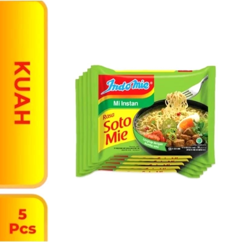 

Paket Indomie rasay Soto Mie 5 Pcs