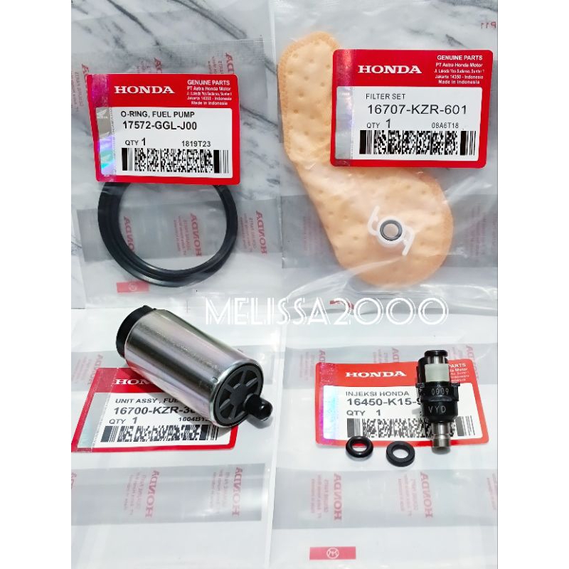 Paket 4aitem Rotak KZR+Injektor Hole8 K15+Filter fuel KZR+Oring GGC Vario 125 Fi OLD Vario 125 esp L