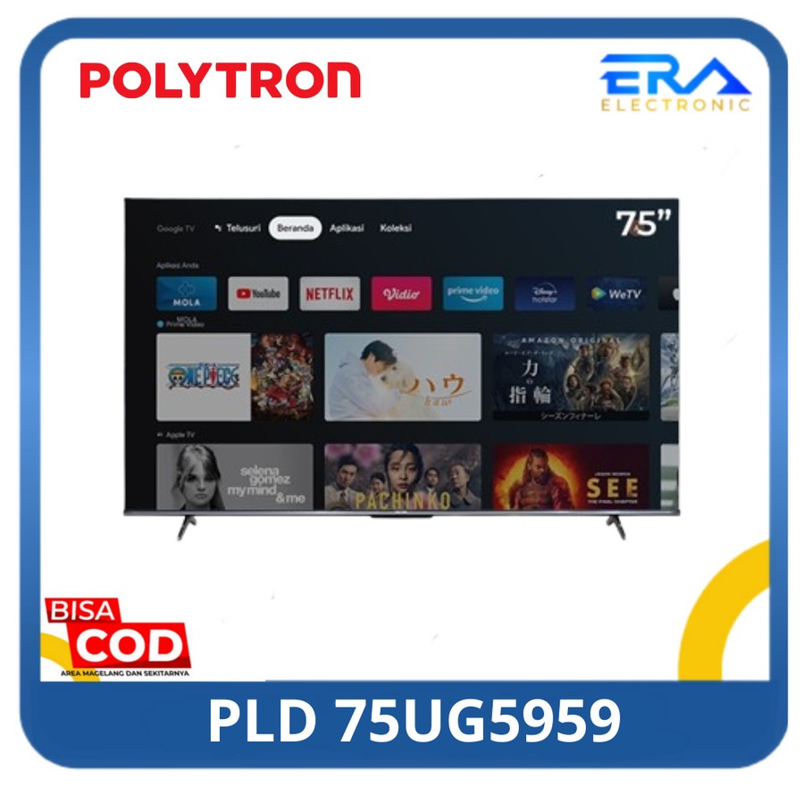 POLYTRON 4K UHD Smart Gooogle TV 75 Inch PLD 75UG5959