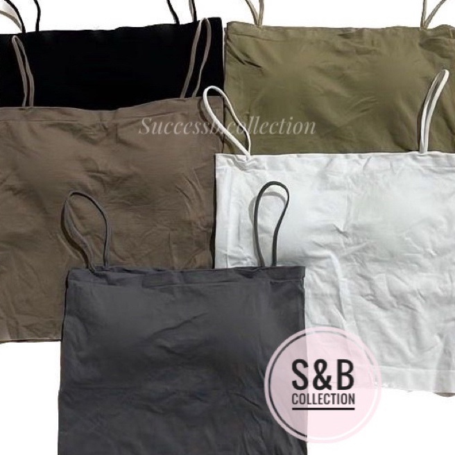 Terjangkau Kemben busa Kemben polos Kemben bra tanpa kawat Tanktop busa Tanktop bra tali spaghetti s